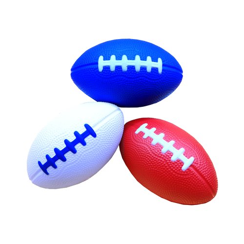 LMC Products 3 Pack of Mini Foam Footballs for Kids - Small, Tiny Football 4.75" in Length - Little Toy Football