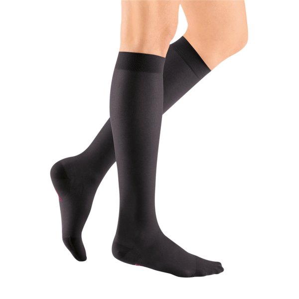 mediven Sheer & Soft for Women 20-30 mmHg - Closed Toe Leg Circulation Knee High Compression Stockings for Women Sheer Leg Support Compression Hosiery IV Ebony
