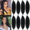 Kaidene Springy Afro Twist Hair 24 Inch Marley Twist Braiding Hair 8 Packs Kinky Twist Hair for Passion Twist Hair Pre Fluffed Afro Spring Twist Hair Soft Kinky Curly Braiding Hair for Twisting