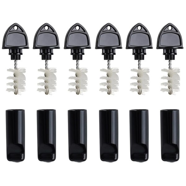 Cirwurie Beer Faucet Cap & Plug Covers 12 Pack Beer Tap Plug Cap Brushes & Rubber Draft Faucet Soother Sanitary Covers Spout Plug Cleaning Tap Kit for Kegerator