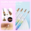 6PCS Acrylic Nail Brush Set, 4/8/10/12/14/16. Kolinsky Nail Art Brushes for Acrylic Application, Sturdy Handle Oval Shaped Acrylic Powder Nail Design Tools for Professional Manicure DIY Home