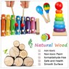LOOIKOOS Toddler Musical Instruments Set Wooden Percussion Instruments Toy for Kids Baby Preschool Educational Musical Toys for Boys and Girls with Storage Bag