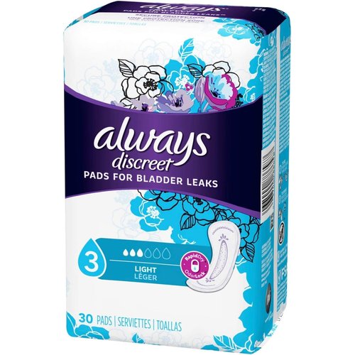 Always Discreet Ultra Thin Incontinence Liners, Regular Length 30 ea ( Pack of 3)