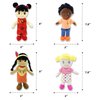 June Garden Soft Baby Doll Set - Multicultural Diversity 8.5" Plush Baby Dolls with Storage Bag - Gift for Infants and Toddlers