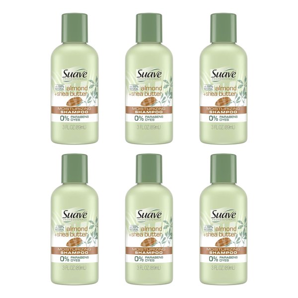Suave Professionals Moisturizing Shampoo Almond + Shea Butter 3 oz. (Pack of 6)
