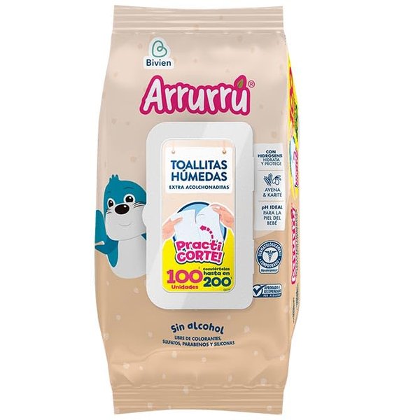 Arrurru Baby Wipes Oat & Karite 100'S
