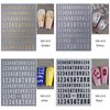 Number Nails Art Stickers Holographic Letter Nail Stickers Old English Alphabet Nail Decals Words Nail Design 3D Self-Adhesive Nail Art Supplies for DIY Women Girls Nail Decoration 8 Sheets
