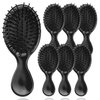 HQSLsund 10 Pack Mini Hair Brushes Bulk, Mini Hair Brush Individually Wrapped, Soft Bristles Adds Shine, Scalp Massage and Detangling, Safe for All Hair Types Extensions, Wigs(Bright Black)