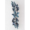 Faship Gorgeous Navy Blue Rhinestone Crystal Small Floral Hair Barrette Clip