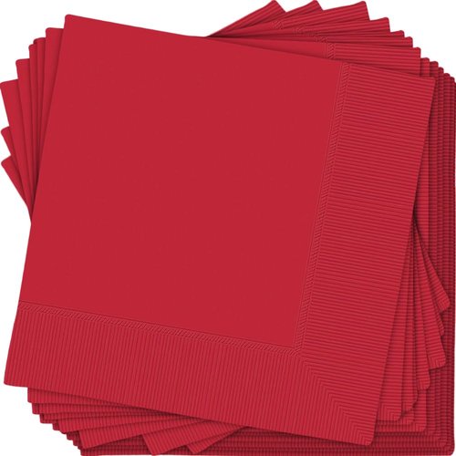 Amscan BB100197 Red 2-Ply Luncheon Napkins, 50 Ct.