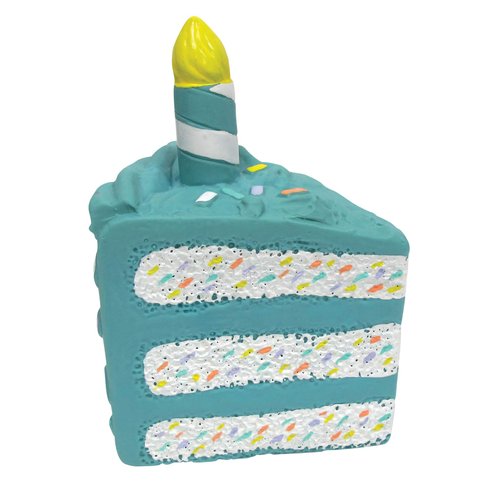 FOUFIT 87284 Birthday Cake Chew Toy for Dogs, Blue, 6"