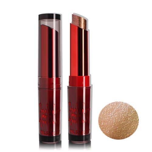 Easilydays Shimmer Metallic Diamond Lipstick, Dual Color Gradient Nude Matte Eyeshadow, Waterproof 24 Hour Long Lasting Waterproof High Pigment Tinted Lip Gloss for Halloween Eye & Lip Makeup, 03#