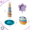 AMCHSURI Bath Toys for Kids Ages 1-3, 14 PCS Mold Free Toddler Bath Toys for 2-4 Bathtub Water Toys Bath Boats and Cups for Babies 6-12 Months Early Learning Educational Gift