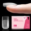 Beetles Tipex Instant Apex Nail Tips,180Pcs Pre-Building & Pre-Etched Gel Nail Tips Short Square Thicker Acrylic Nails Strong Full Cover False Nail Extension Building Gel Press-on Nails for Flat Nails