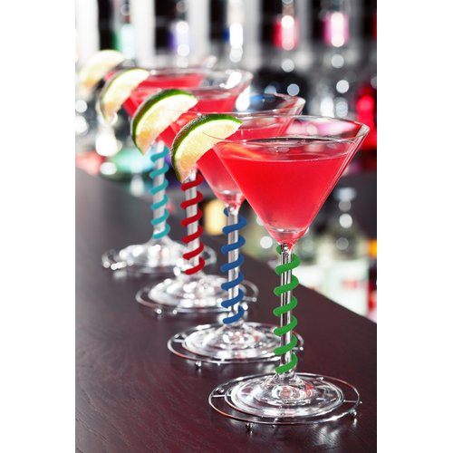 Simply Charmed Wine Glass Charms Set of 8 Silicone Drink Markers for Cocktails, Martinis, Champagne Flutes and More