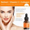 Retinol Vitamin C Collagen | Super Charged Anti-Aging Serum for Face | Pharmaceutical Grade Quality | Helps Smooth & Plump Fine Lines & Wrinkles & Brightens for Younger Skin Trial Size