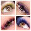Colored Lash Extensions, 16 Rows Cashmere lash extensions, 0.07 D Curl Lash Extensions, 12-15mm Mix Classic Lash Extensions, Single Lash Extensions for Professional(0.07-D-Ombre 12-15mm)