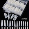 Coffin Nail Tips,Acrylic Nail Tips, French Coffin Ballerina Nail Tips, Clear Ballerina Nail Tips,YIMART 240pcs/box XXL Extra Long French Nail Tips for Nails Salon and Home DIY(Natural With Box)