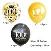 SHUNTAI 100th Birthday Balloons Latex Confetti Balloon Gold and Black 100th Birthday Decorations for Men Women 100 Years Old Anniversary Theme Birthday Party Decor Supplies 15 Pack 12 inch