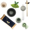 Artcome Traditional Japanese Matcha Tea Set, Matcha Whisk, Traditional Scoop, Matcha Bowl & Caddy, Ceramic Whisk Holder, Handmade Matcha Ceremony Kit (9Pcs)