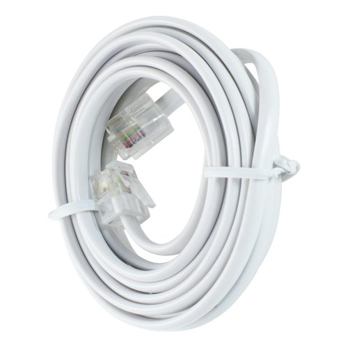 Power Gear Telephone Line Cord, 7 Feet, Phone Cord, Modular Jack Ends, Works for Phone, Modem or Fax Machine, for Use in Home or Office, White, 76581