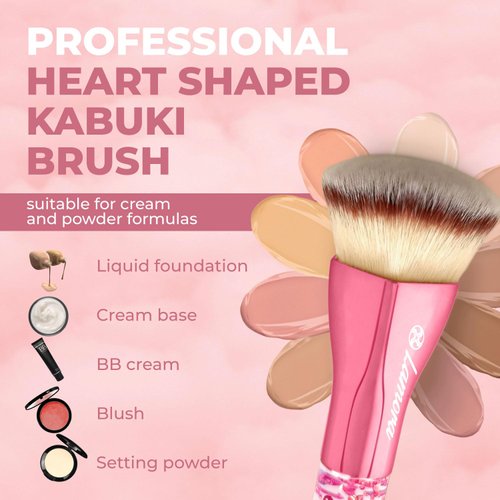 Blending Liquid Makeup Foundation Brush - Kabuki Contour Brush, Face Buffing Brush With Pro Quality Synthetic Dense Bristles For Stippling Mineral Cream, Powder, Blush