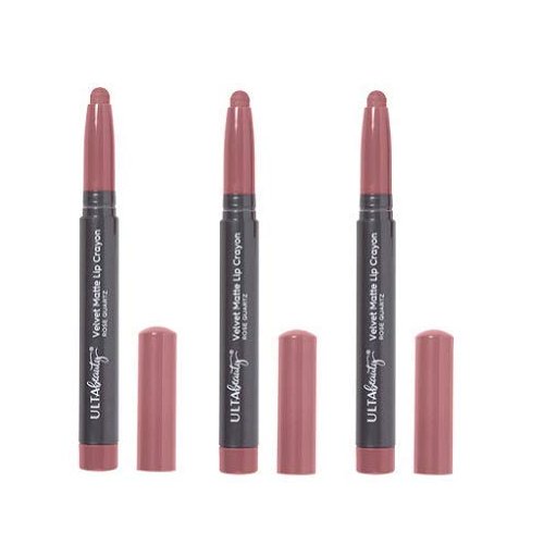 Ulta Beauty 3 Pack Velvet Matte Lip Crayon. Rose Quartz. Size 0.05 oz.