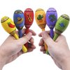 JOYIN 12 Mini Wooden Fiesta Maracas 6 Designs Noisemaker for Mexican Fiesta, Cinco De Mayo Party Favors, Musical Fun, Birthday Parties, Luau Party, Carnivals, Taco Tuesday Event