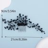 Teyglen Bride Wedding Hair Comb Black Punk Crystal Hair Pieces Hair Accessories Bridal Side Hair Combs for Women and Girls