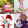 60 Pcs Mini Pop Bubble Fidget Toys for Party Favors, Small Silicone Pop Keychain Bulk for Classroom Prizes,Goodie Bag Stuffers Christmas Valentine Gifts for Kid Student