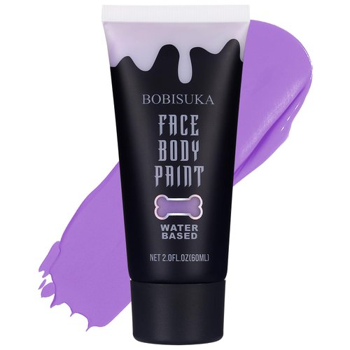 BOBISUKA Light Purple Face Body Paint, Water Based Face Painting for Art Theater Halloween Party Cosplay Clown SFX Makeup for Women Adults, Non-Toxic Washable
