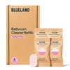 BLUELAND Bathroom Cleaner Refill Tablet 4 Pack | Eco Friendly Products & Cleaning Supplies - Eucalyptus Mint Scent | Makes 4 x 24 Fl oz bottles (96 Fl oz total)