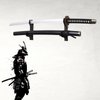 BYTOTU Katana Wall Holder-Katana Sword Wall Mount display-Sword display wall mount- Black Plexiglass - Katana holder wall mount-Sword display case-(Swords Not Included)