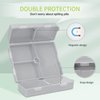 FYY 2 Pcs Daily Pill Organizer, 7 Compartments Portable Pill Case Travel Pill Organizer,[Folding Design]Pill Box for Purse Pocket to Hold Vitamins,Cod Liver Oil,Supplements and Medication-Grey