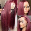 Valkous 26 Inch Red Straight Lace Front Wigs Human Hair Pre Plucked Burgundy Lace Front Wigs Human Hair Straight Wigs for Women Glueless 13x4 Lace Front Wigs Human Hair Colored 180% Density 99j Wigs