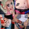 5 Sheets HQ Halloween Temporary Tattoos For Women Men Adults, Joker Face Hand Tattoos Halloween Makeup Kit, Rapper Fake Halloween Tattoo Stickers Cosplay Costume Accessories