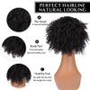 Afro Puff Ponytail Drawstring Synthetic Short Kinky Curly Pineapple Ponytail Donut Chignon Hairpieces Wig 115g Wrap Updo Hair Extensions With Two Clips 1B