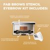 Fab Brows Duo Eyebrow Kit, Ultimate Brow Stencil Kit with Compact Powder Mirror and Eyebrow Shaper, Waterproof Eye Makeup Contour Palette Set for Eyebrow, Eyebrow Cosmetics, (Light/Medium Brown)