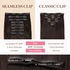GOO GOO Clip in Hair Extensions Real Human Hair, 14inch 130g 9Pcs, 2A Light Brown, Remy Human Hair Extensions Clip ins for Women, Natural Human Hair