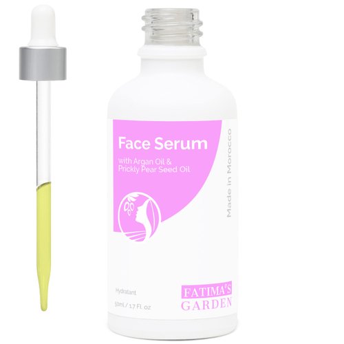 Fatima's Garden Face Serum, with Argan Oil and Prickly Pear Seed Oil, Moroccan Oils 100% Organic anti aging Moisturizer - 1.7 Fl Oz / 50 ml