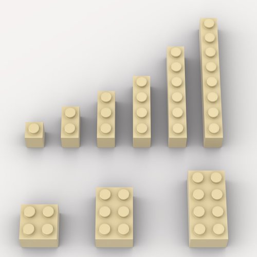 100 Piece Tan Bricks Bulk Assortment Pack, 9 Size Tan Classic Building Blocks Bricks, Compatible with Lego Parts and Pieces(Color: Tan)