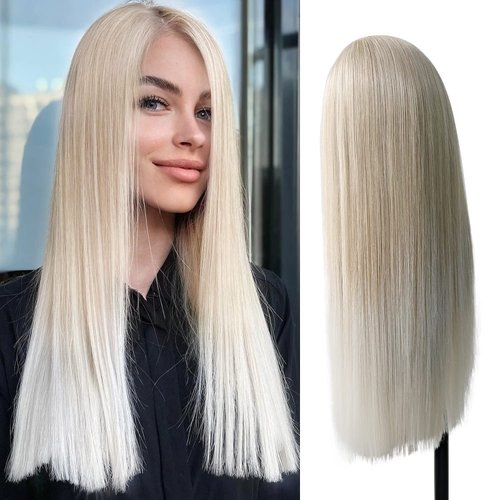 WOCO Long Blonde Wigs 13x4 Lace Front Wigs for Women, Natural Looking Kanekalon Futura Fiber Fash...