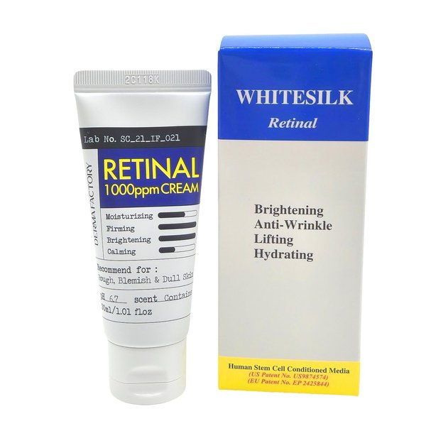 WHITESILK [K-Beauty Retinaldehyde 1000ppm & Liposome Anti-Wrinkle Night Repair Cream (1oz /30ml)