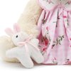Oitscute Small Baby Teddy Bear with Cloth Cute Stuffed Animal Soft Plush Toy 10" (Pink Dress with Rabbit)