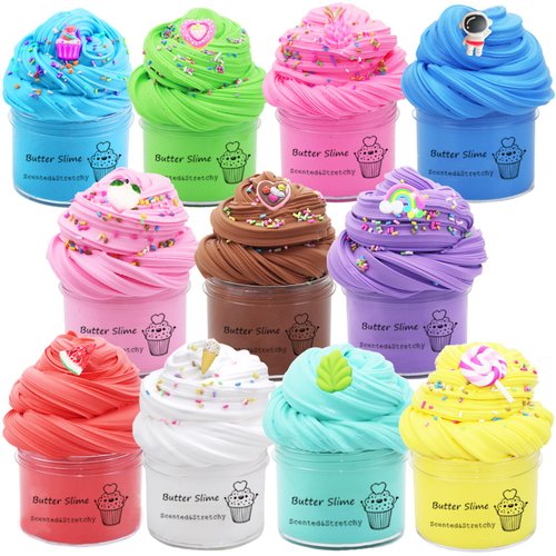 Butter Slime Kit 11pack, Party Favors for Kids, Goodies Bag Toy, Easter Egg Filling Stuffers, X'Mas Stocking Stuffers