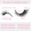 False Eyelashes Fox Cat Eye - Wispy Fluffy Strip Eyelashes 16mm Cat Eye 6D Faux Mink Fake Eyelashes Pack 14 Pairs by EMEDA(HX2-1）