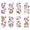 Tatodays 16 x Unicorn temporary tattoos sheets for girls age 7-8 unicorns hearts rainbows stars fake transfer stick on tumblers