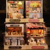 Lannso DIY Dollhouse Miniature Kit, Doll House Kit with Dust Proof Cover, Mini Handmade Wooden Dollhouse Toys for Adult Gift(QT41)
