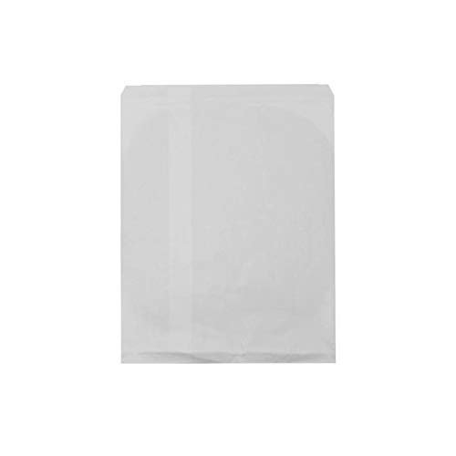 50 Bags Flat Plain Paper or Patterned Bags for candy, cookies, merchandise, pens, Party favors, Gift bags (8.5" x 11", Plain White)
