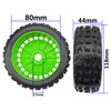 ShareGoo OD 4.64" 1/8 RC Buggy Rubber Tires w/Plastic Wheel Rims 17mm Hex Compatible with Arrma 1/8 Typhon 6S 3S BLX Talion 6S BLX Redcat Team Losi HPI HSP Kyosho MP10 1/8 Off-Road RC Buggy (Green)
